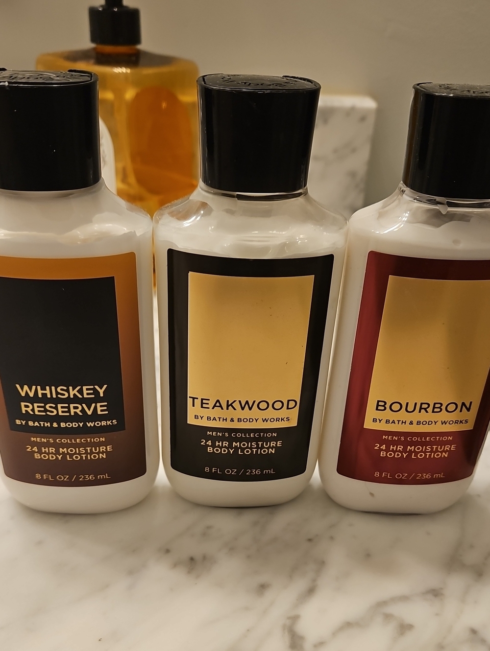 Bath & Body Works Teakwood, Whiskey Reserve And Bourbon 24 Hour Body Lotion